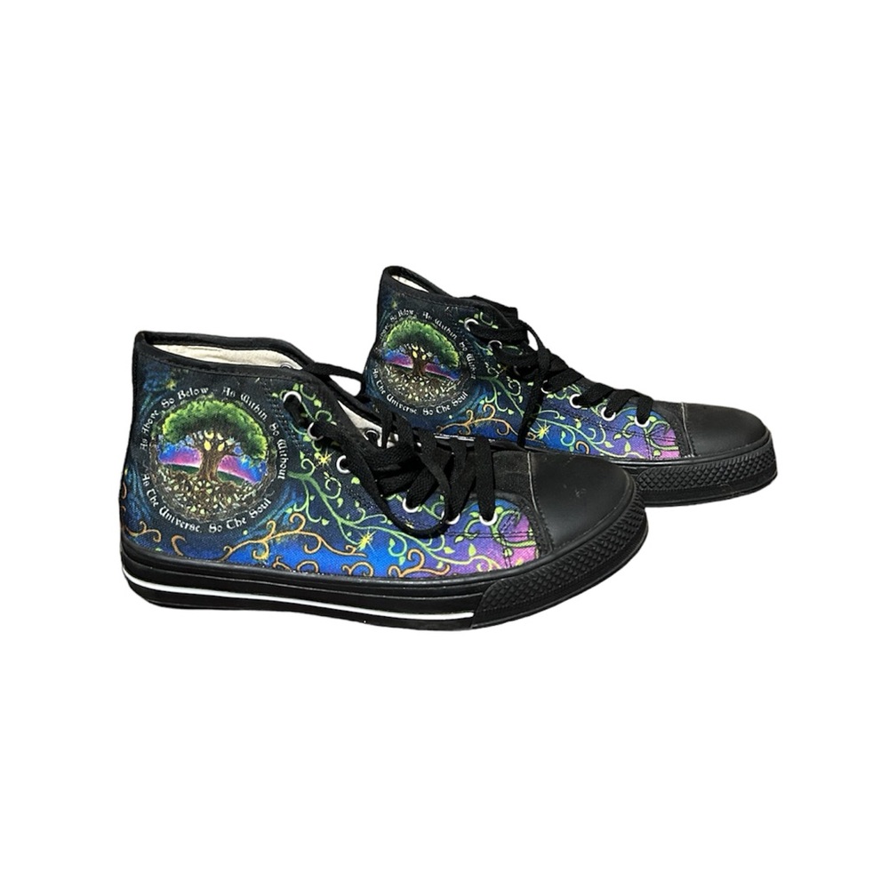 Tree of life canvas hightop shoes